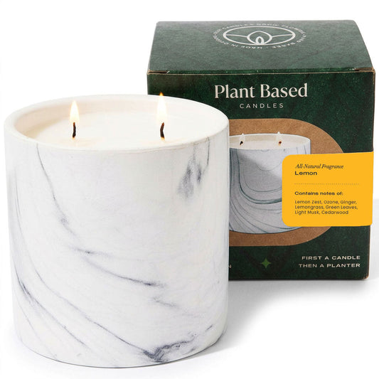 Natural Lemon White Marble Candle 17oz