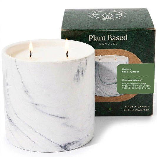 Ripe Juniper White Marble Candle 17oz