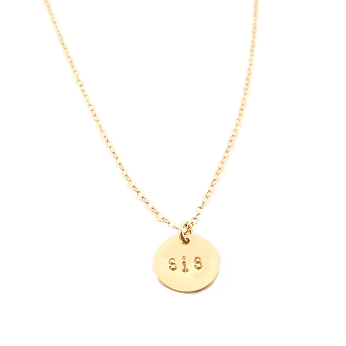 Hand Stamped "SIS" Necklace