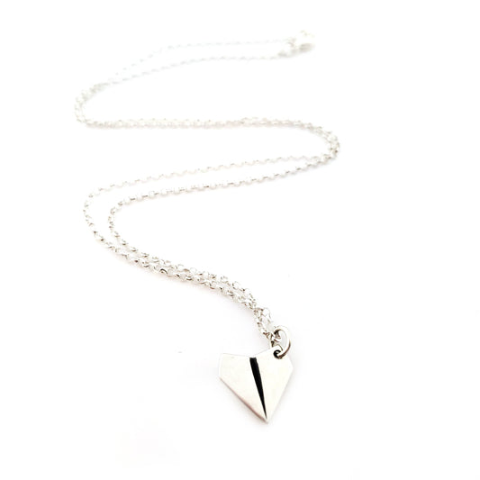 Paper Airplane Necklace - Sterling Silver Jewelry