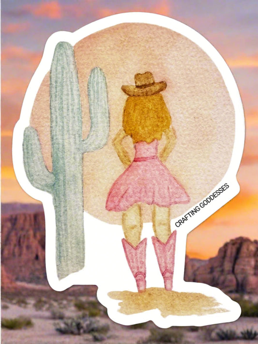 Sticker Exclusive - Desert Cowgirl Original Watercolor Art