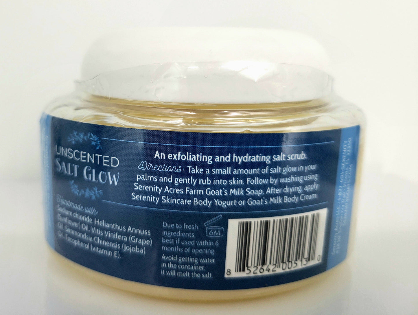 Unscented Salt Scrub - Gentle Exfoliating Scrub by Serenity Acres Farm™
