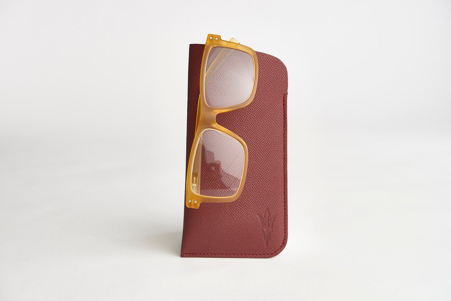 🔴 ASU Maroon Epsom Leather Sunglass Case Holder