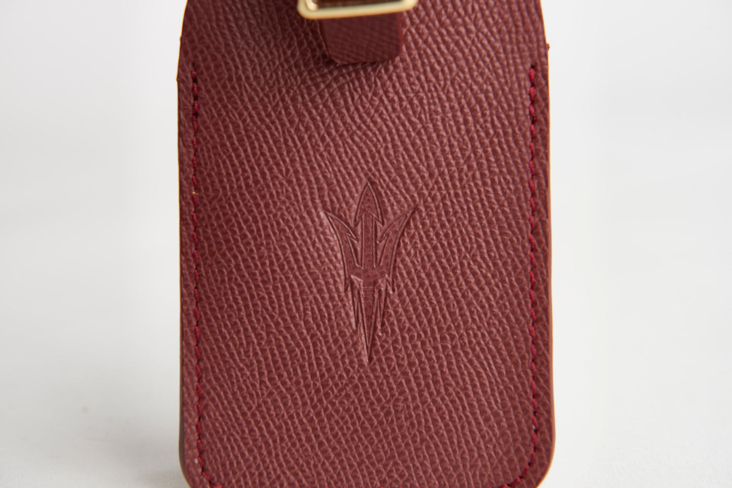 🔴 ASU Maroon Epsom Leather Luggage Tag
