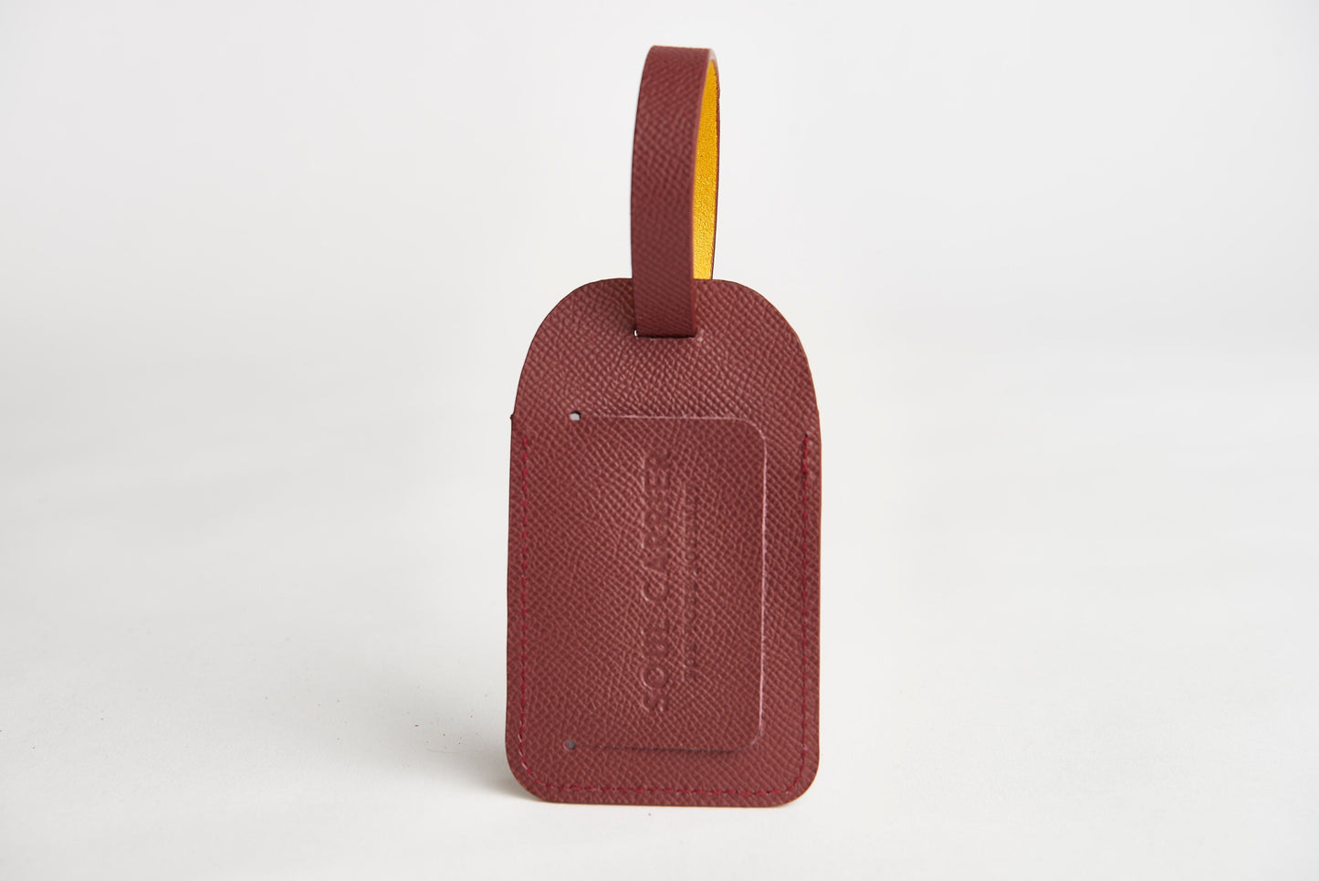 🔴 ASU Maroon Epsom Leather Luggage Tag