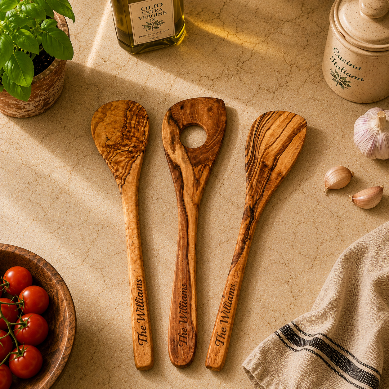 Set of 3 Olive Wood Spoons