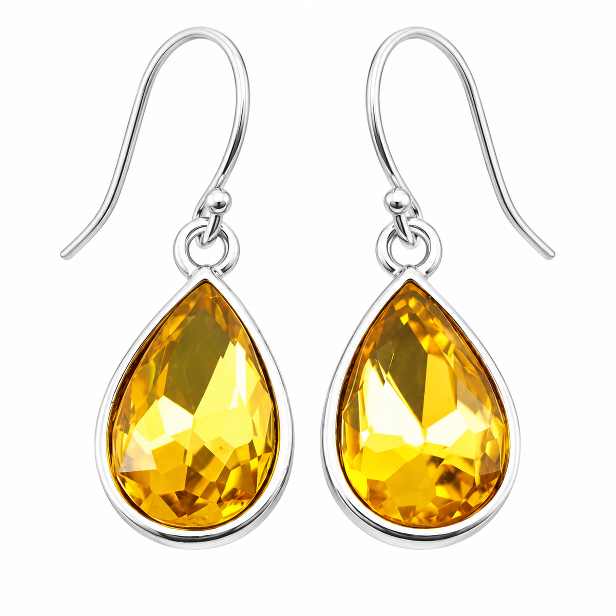 November Birthstone Crystal Earrings - Sterling Silver