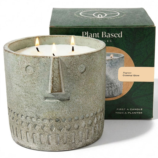 Coastal Glow Stone Face Candle 27oz
