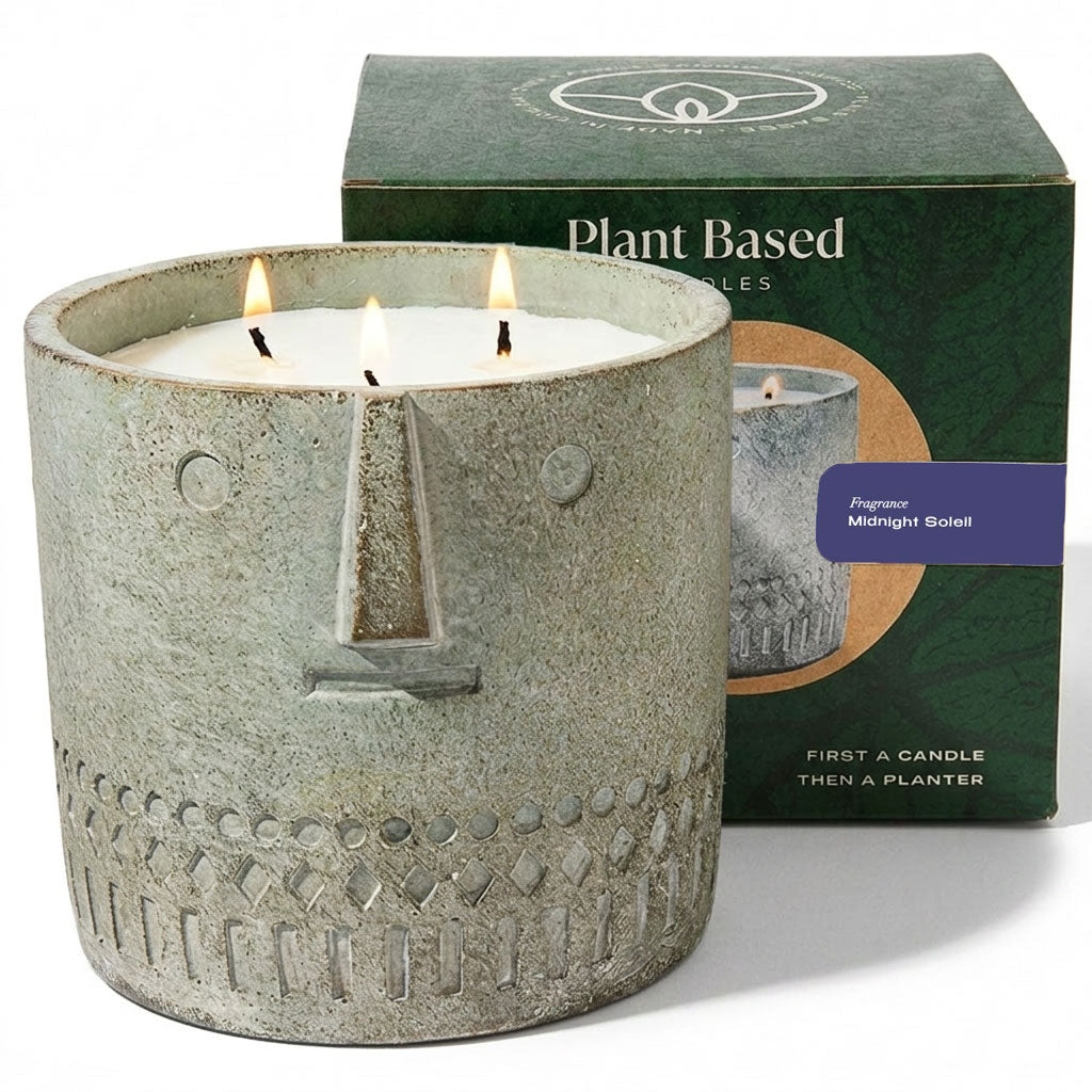 Midnight Soleil Stone Face Candle 27oz