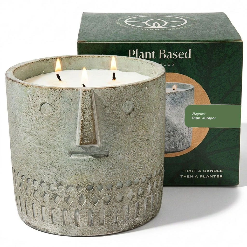 Ripe Juniper Stone Face Candle 27oz
