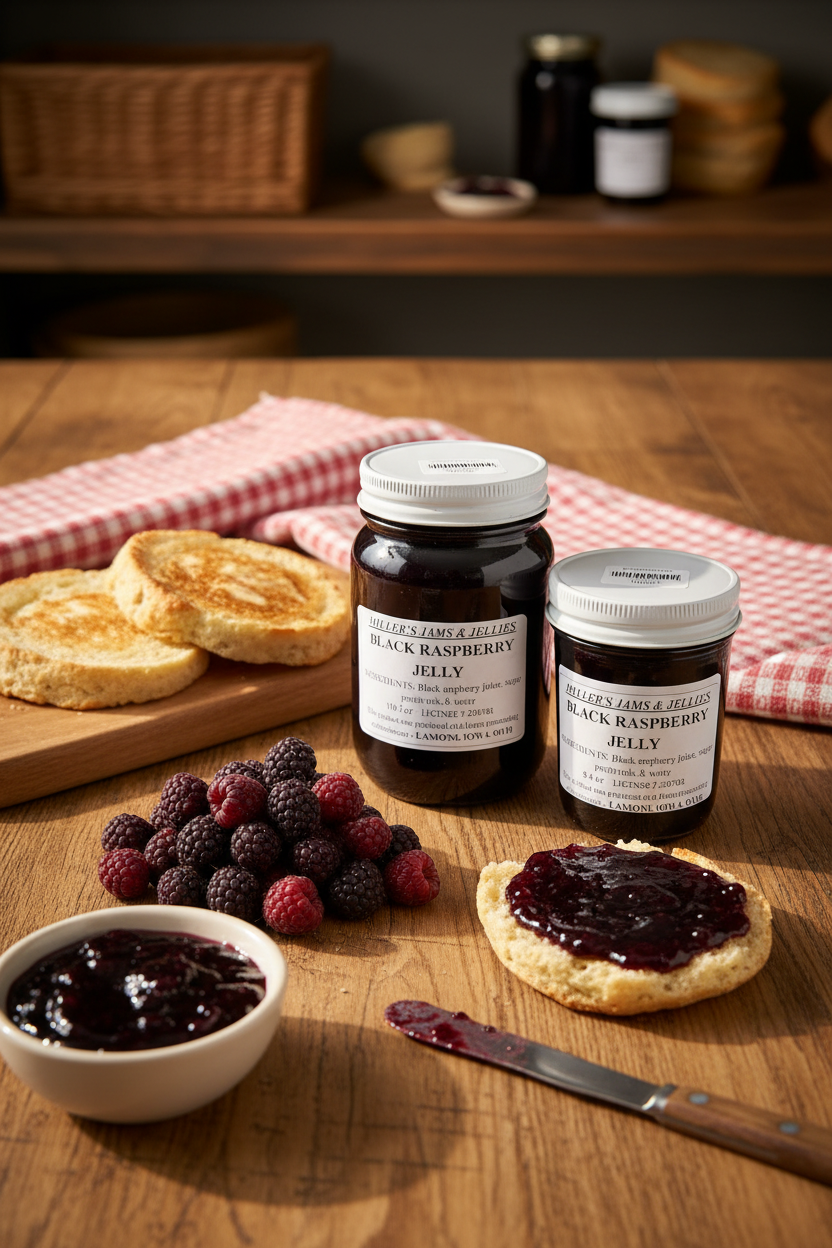 Miller’s Black Raspberry Jelly | Authentic Local Amish-Made Seedless Spread