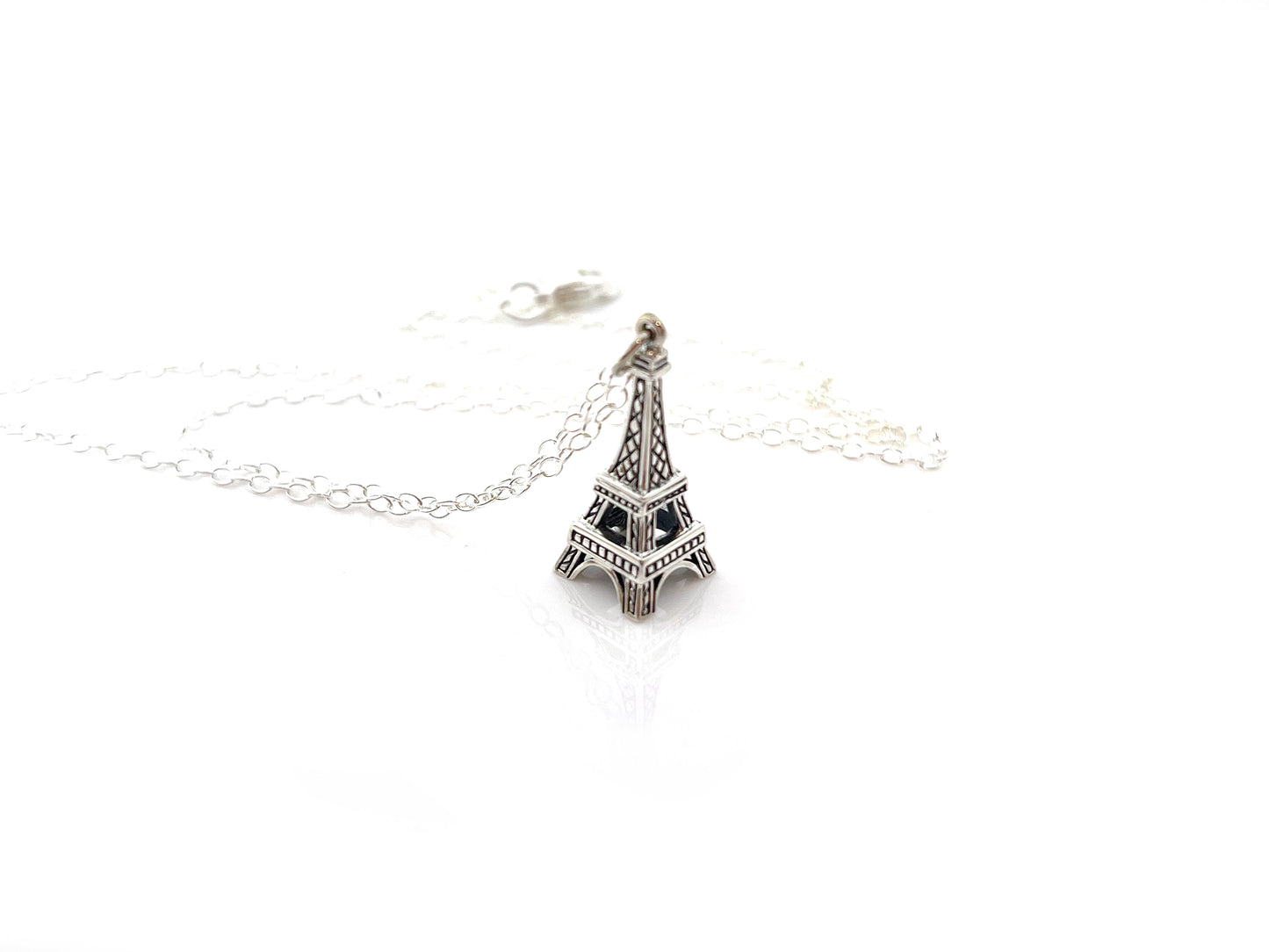 Paris Charm Necklace – Sterling Silver Eiffel Tower Necklace