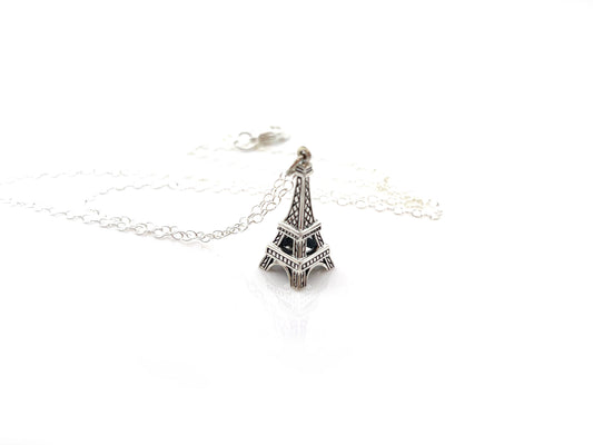 Paris Charm Necklace – Sterling Silver Eiffel Tower Necklace