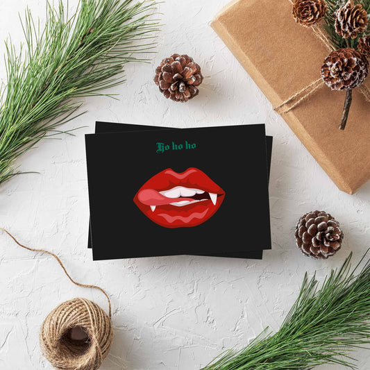 Vampire Fangs Christmas Greeting Cards, Set of 24