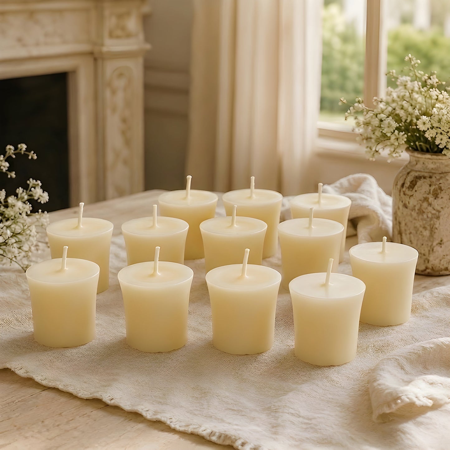 White Beeswax Votive Candles