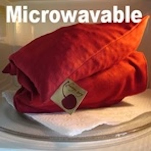 Square Pillow in Red Denim