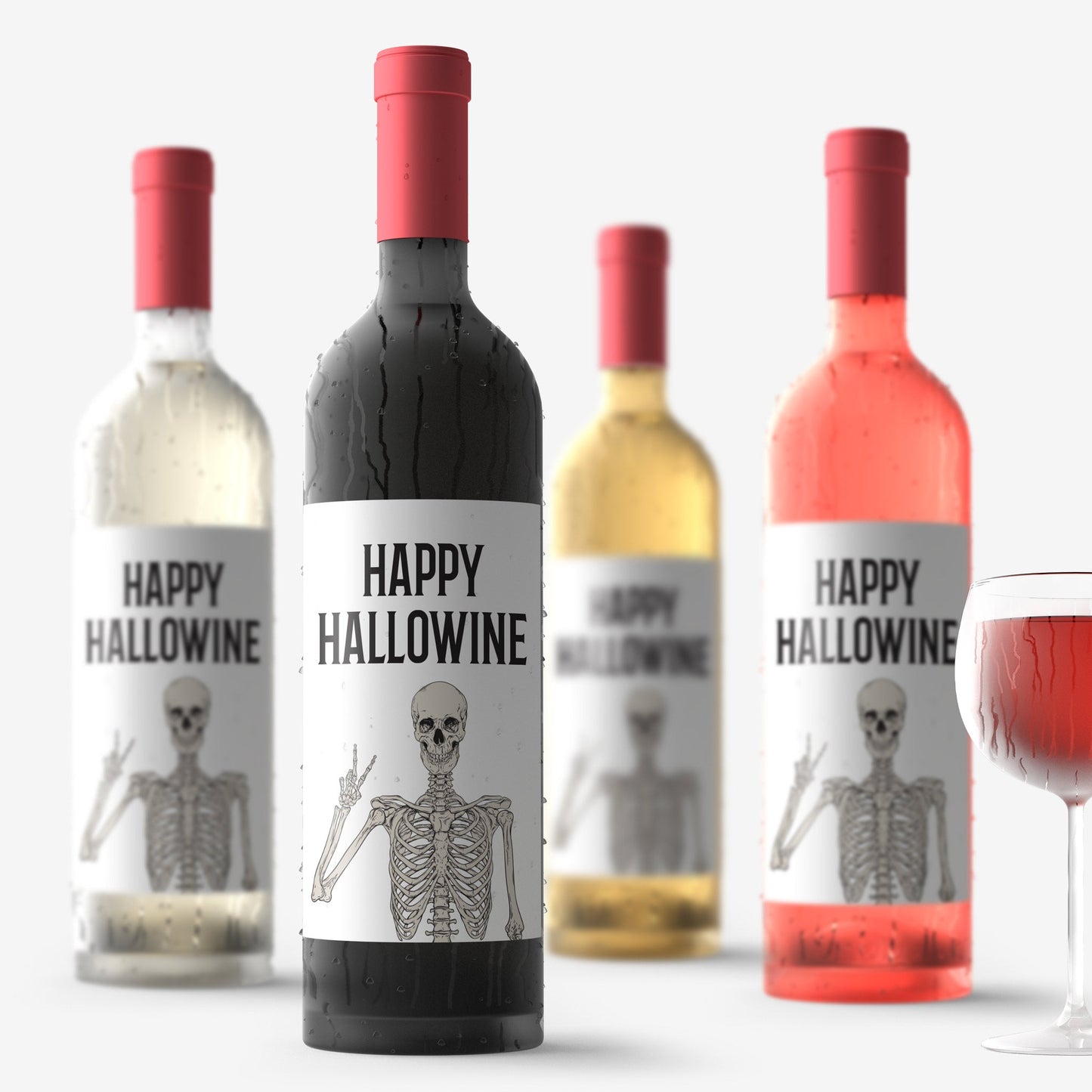 Hallowine Halloween Wine Labels, Pack of 4