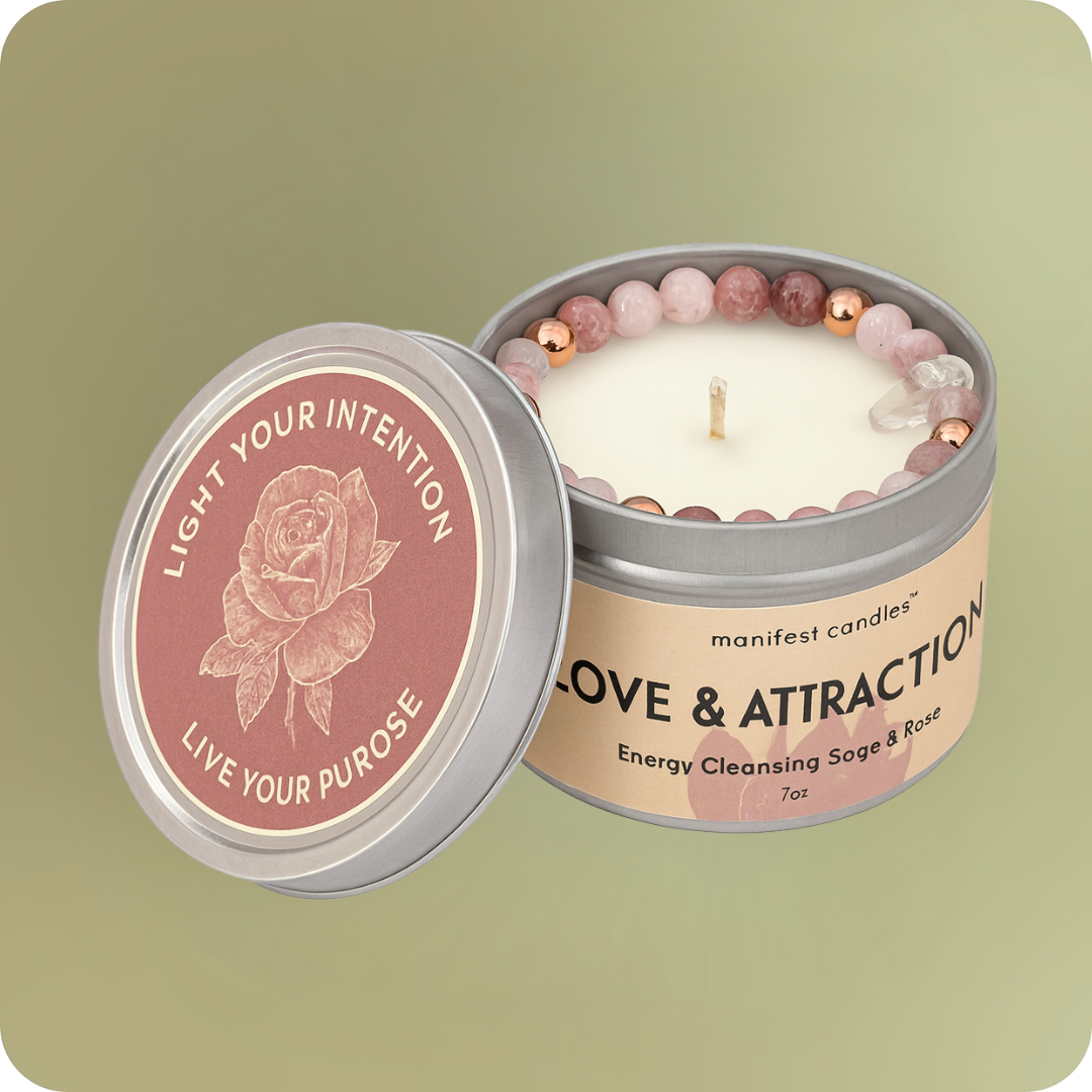 Love & Attraction Candle + Crystal Bracelet