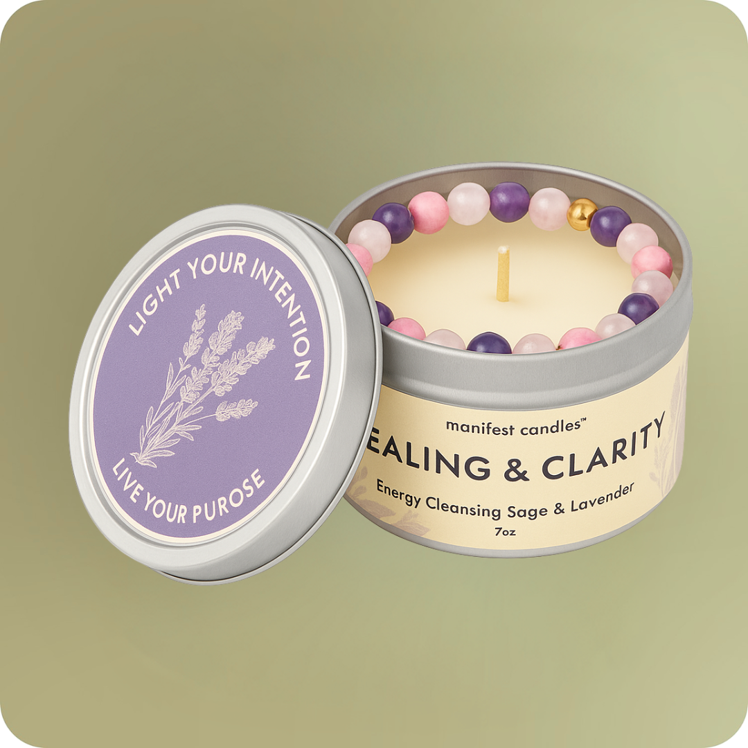Manifest Wealth & Success Candle + Crystal Bracelet