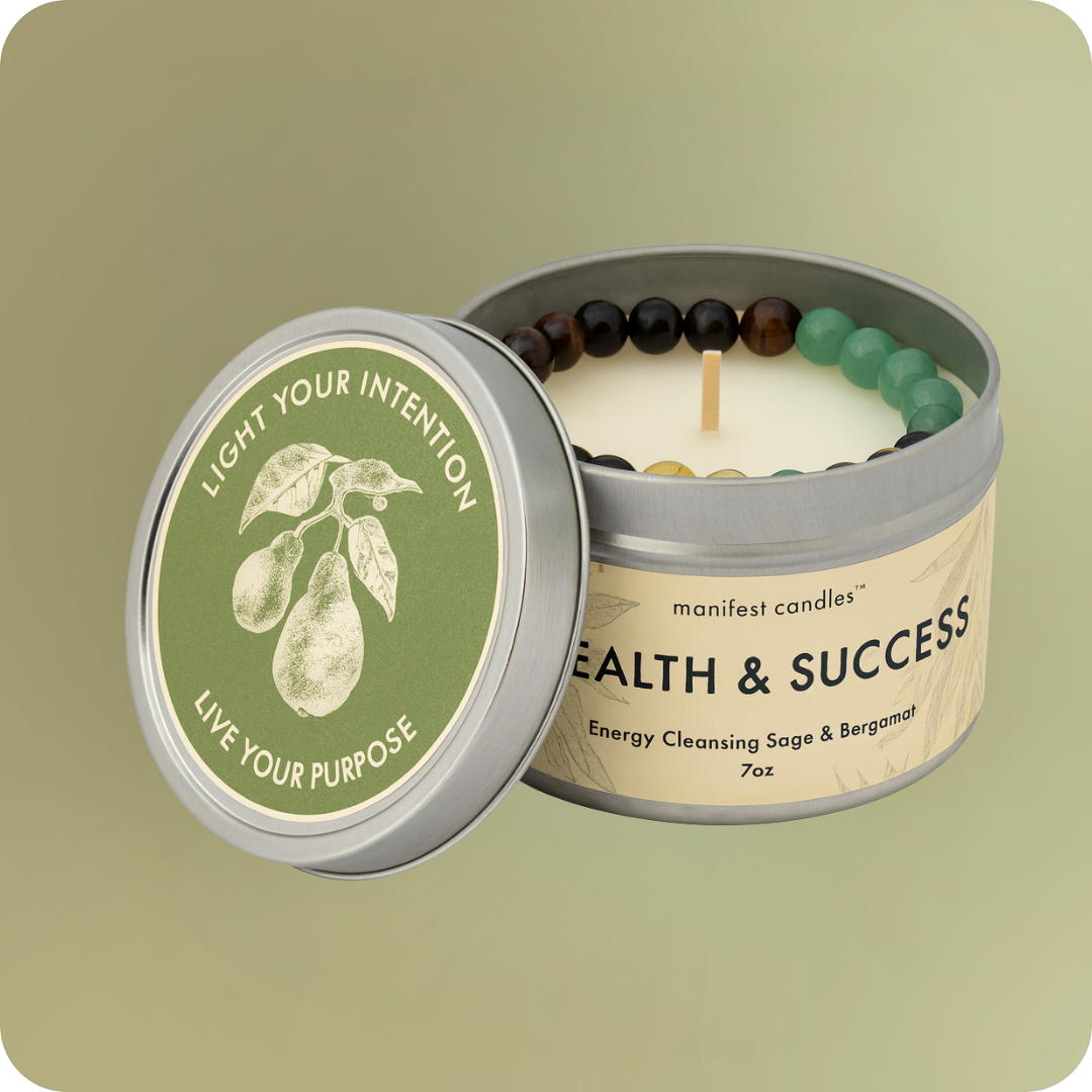 Manifest Love & Attraction Candle + Crystal Bracelet