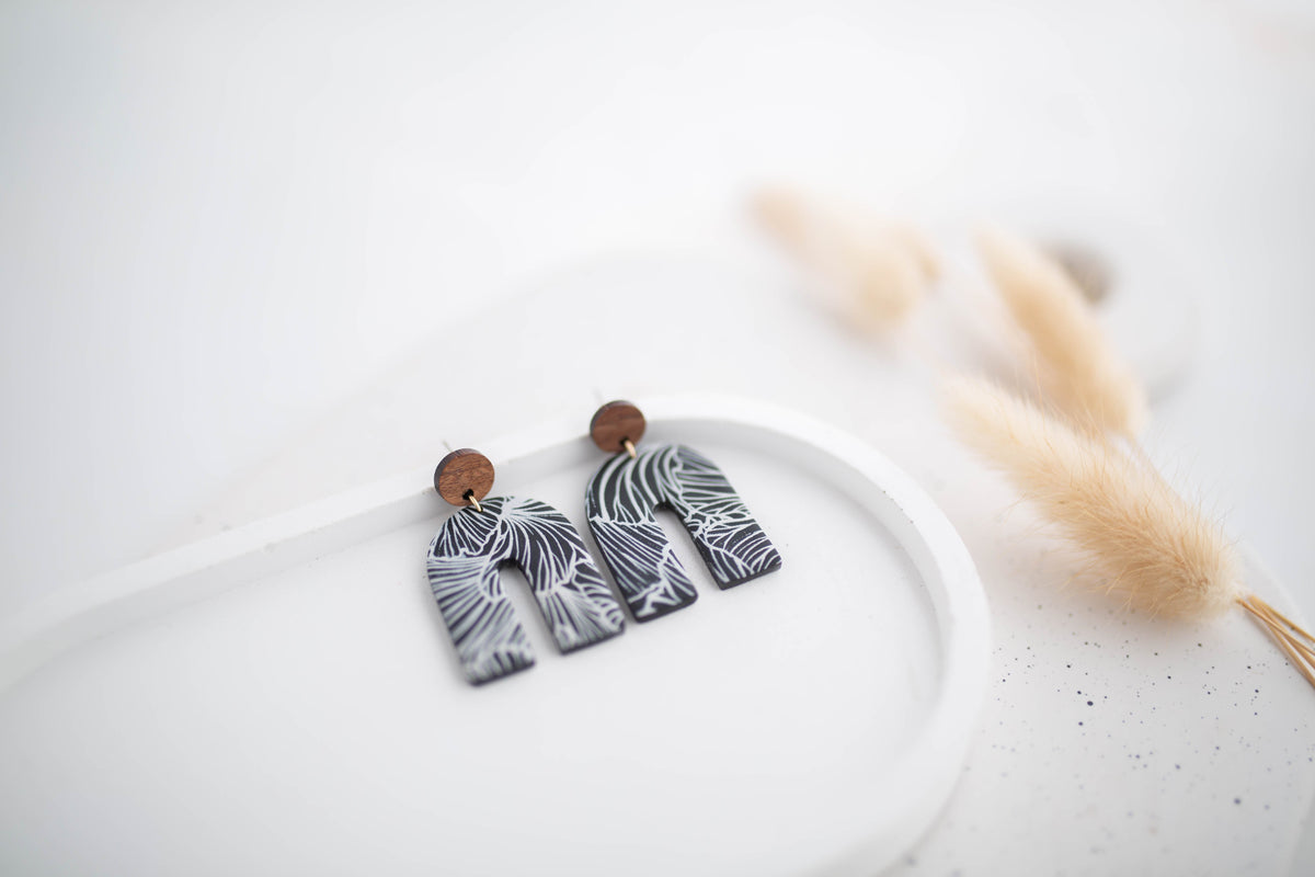 Clay Earrings | Imprint Dangles | All Things Neutral Collection