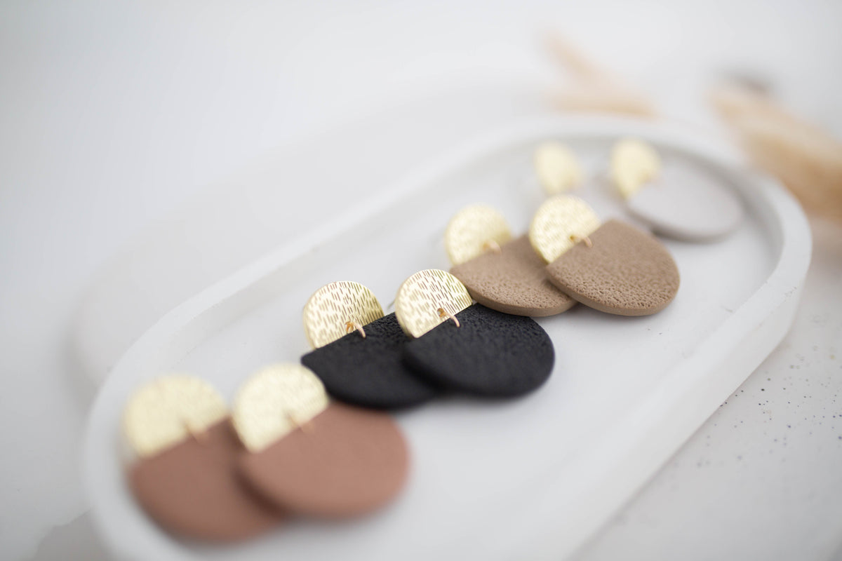 Clay Earrings | Simple Dangles | All Things Neutral Collection