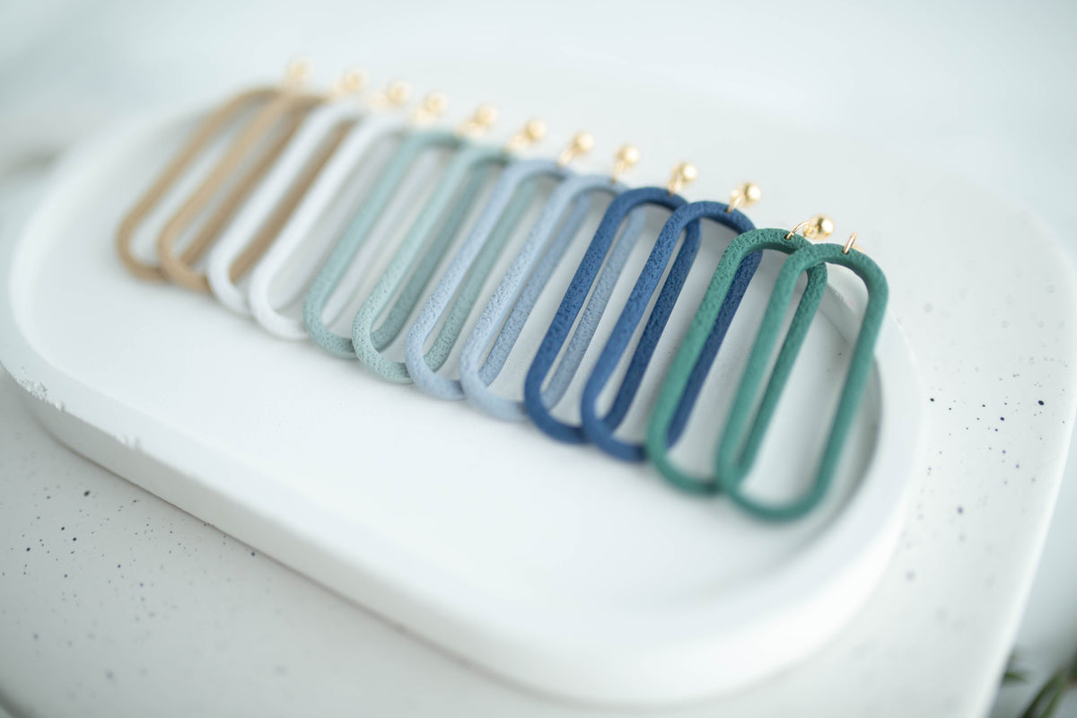 Clay Earrings | Oval Dangles | Earth+Sky Collection