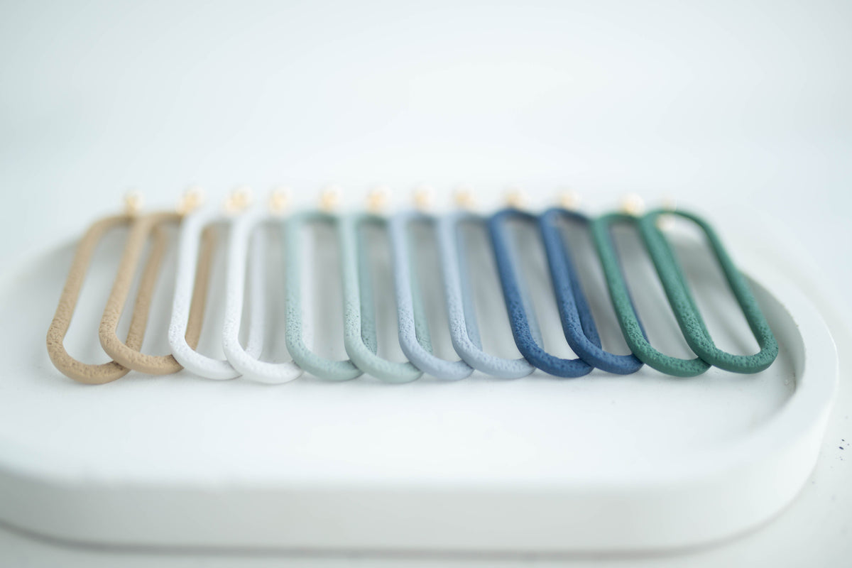 Clay Earrings | Oval Dangles | Earth+Sky Collection