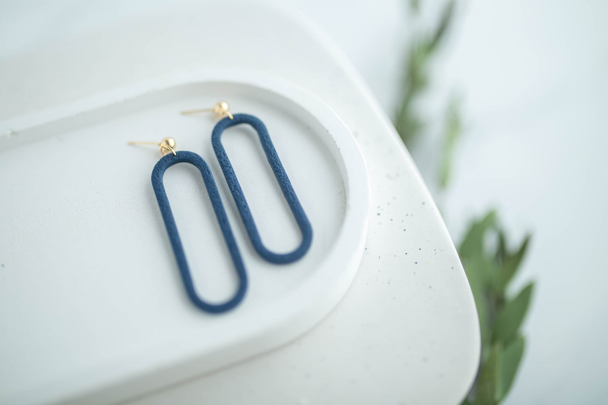Clay Earrings | Oval Dangles | Earth+Sky Collection