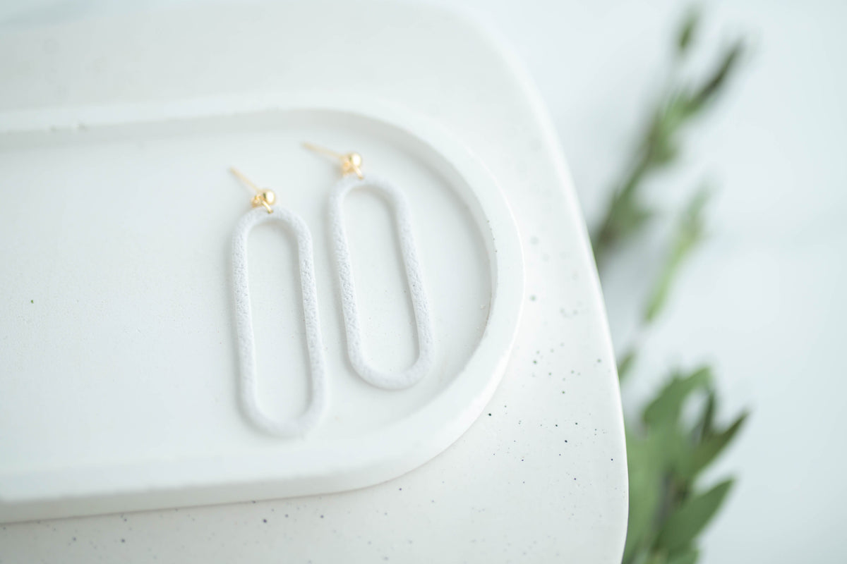 Clay Earrings | Oval Dangles | Earth+Sky Collection