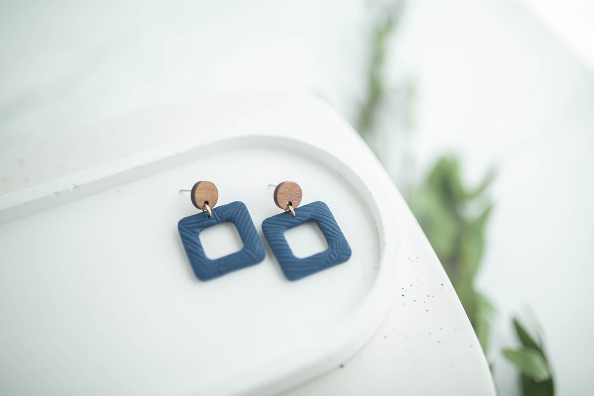 Clay Earrings | Square Dangles | Earth+Sky Collection