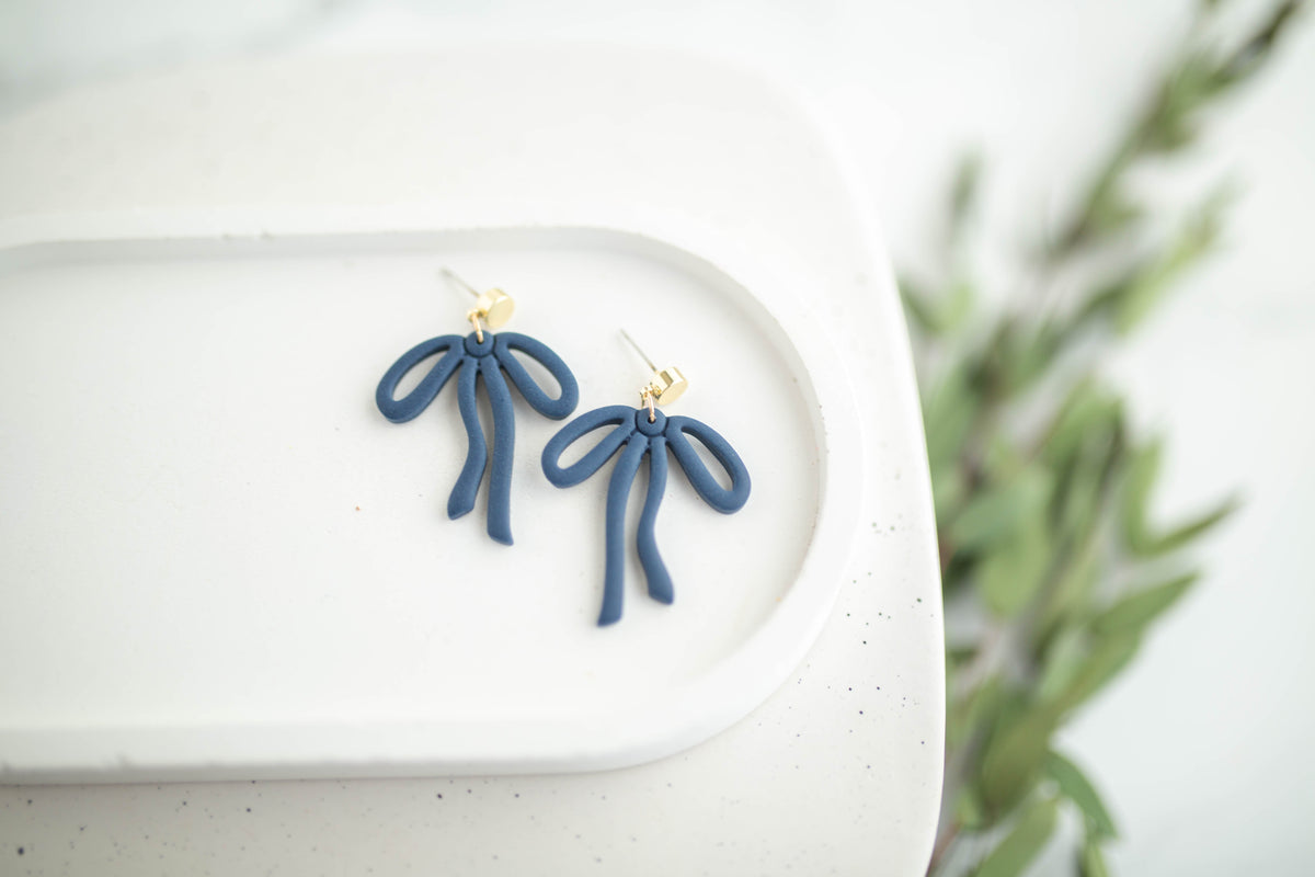 Clay Earrings | Bow Dangles | Earth+Sky Collection