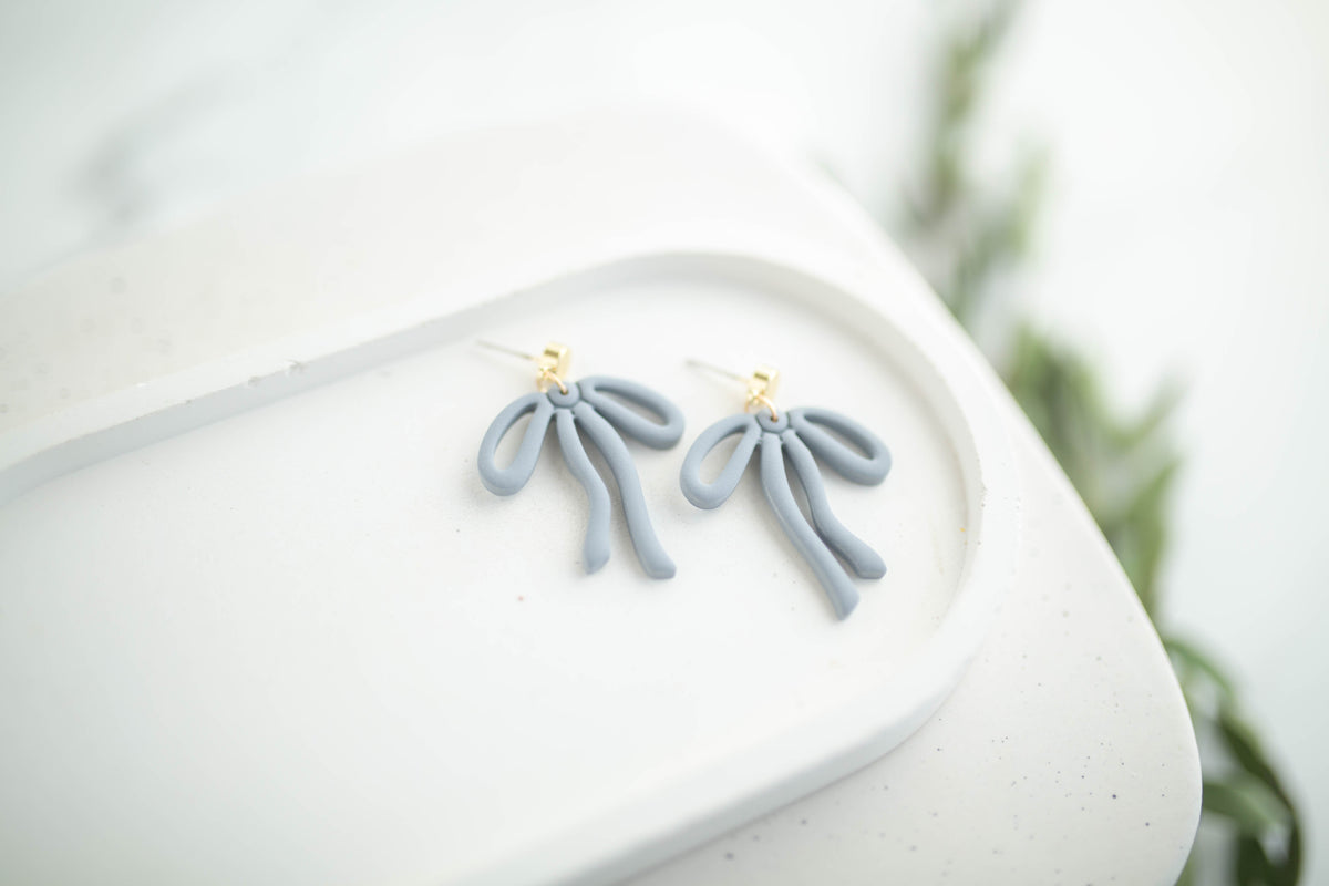 Clay Earrings | Bow Dangles | Earth+Sky Collection
