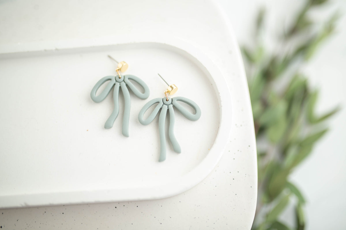 Clay Earrings | Bow Dangles | Earth+Sky Collection