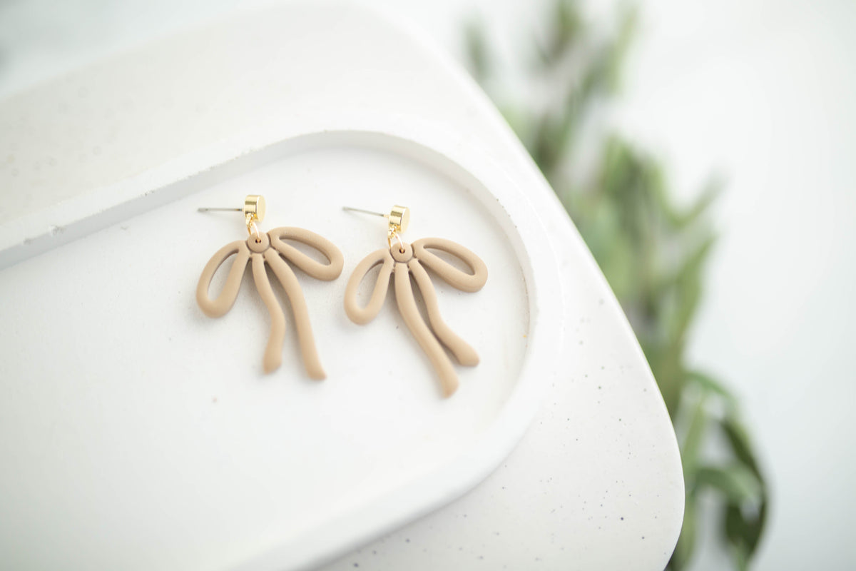 Clay Earrings | Bow Dangles | Earth+Sky Collection