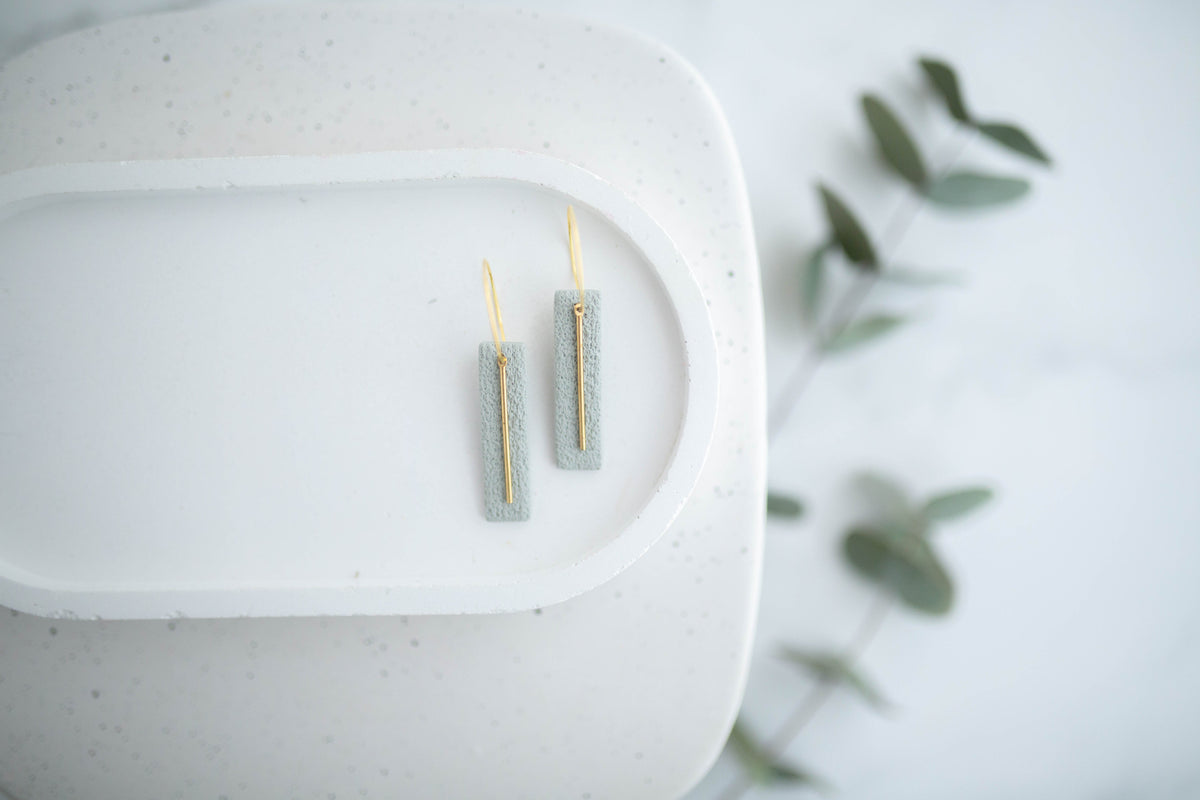 Clay Earrings | Simple Rectangle Mini Hoops | Spring Fling Collection