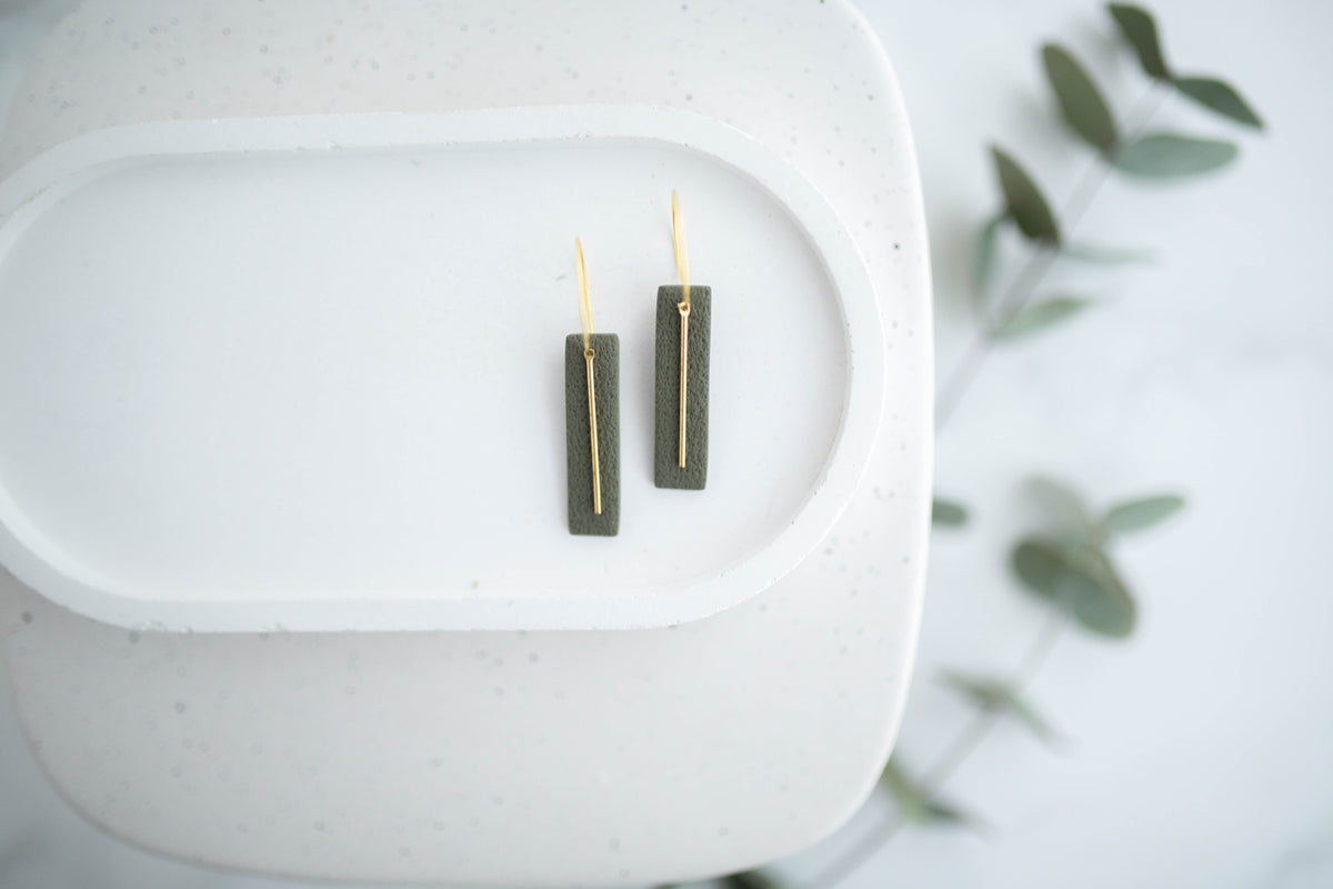 Clay Earrings | Simple Rectangle Mini Hoops | Spring Fling Collection