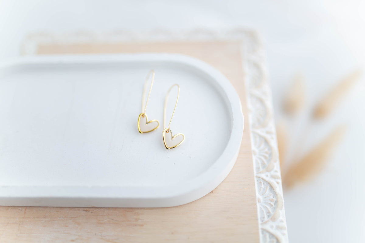Clay Earrings | Mini Heart Drops | Sweetheart Collection