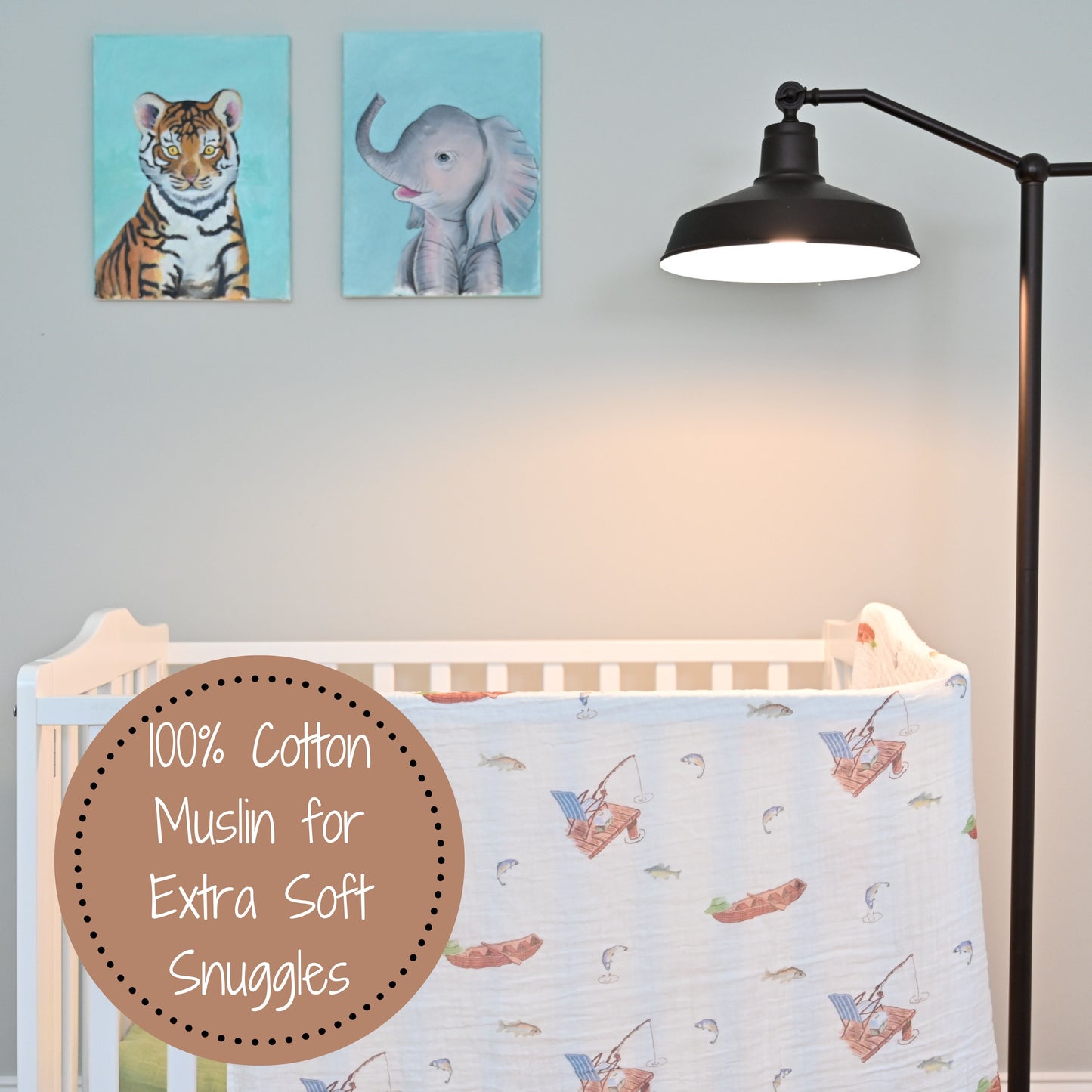 Gone Fishing Swaddle Blanket