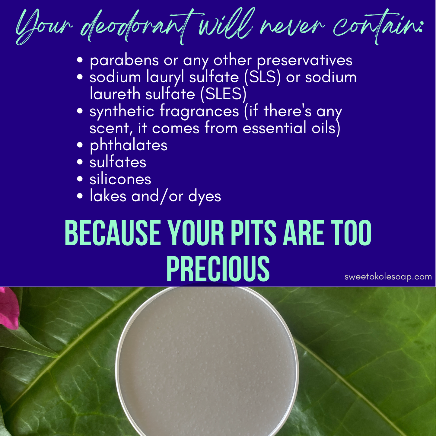 Lavender Aluminum Free Deodorant for Sensitive Skin