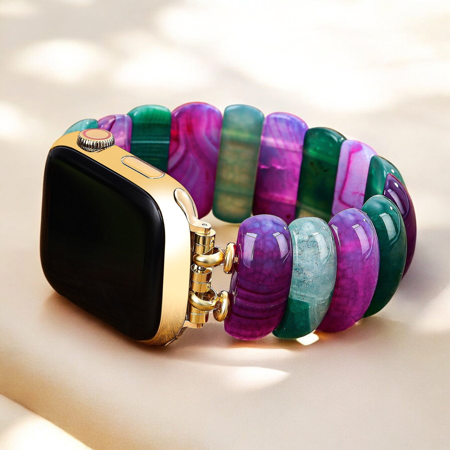 Bohemian Jewel Agate Stretch Apple Watch Strap