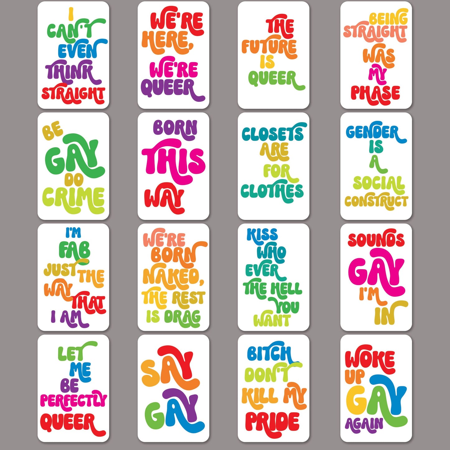 Queer Affirmation Cards, Deck of 16