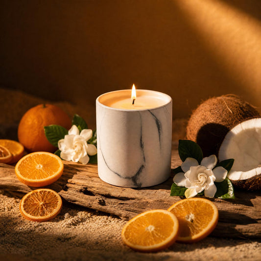 Coastal Glow White Marble Candle 6oz