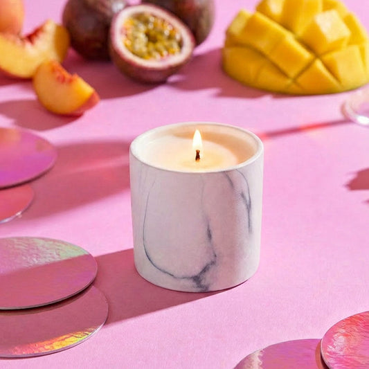 Passionate Fruit White Marble Candle 6oz
