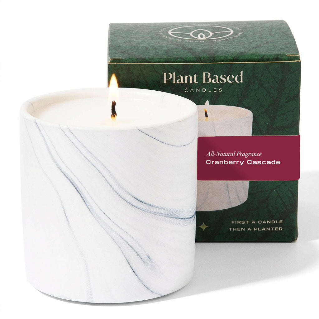 Natural Cranberry Cascade White Marble Candle 6oz