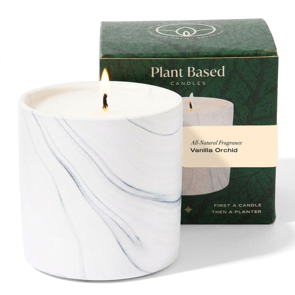 Natural Vanilla Orchid White Marble Candle 6oz
