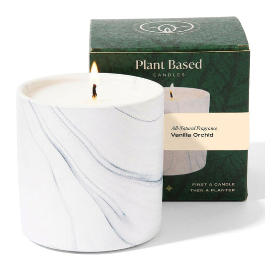 Natural Vanilla Orchid White Marble Candle 6oz