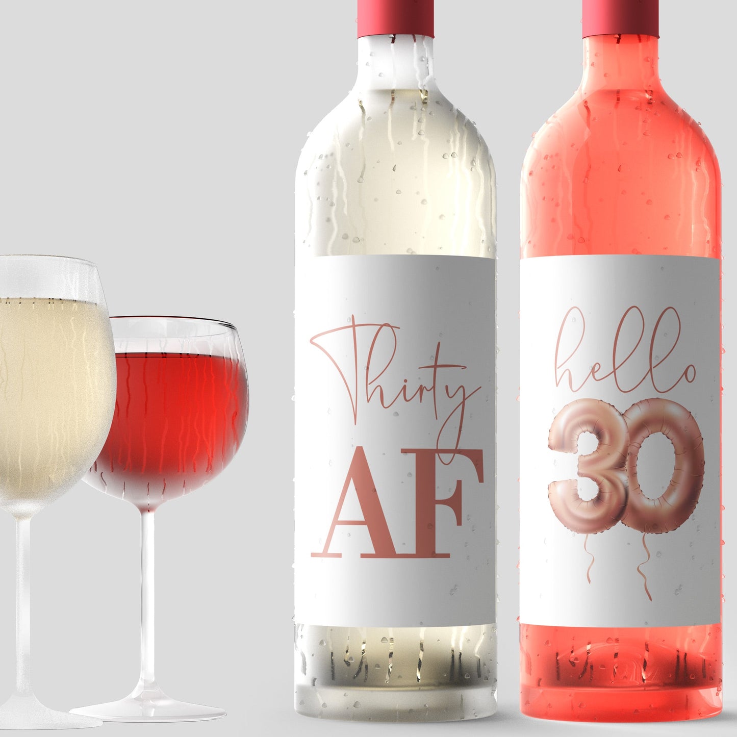 Dirty 30 Birthday Wine Labels, Pack of 4