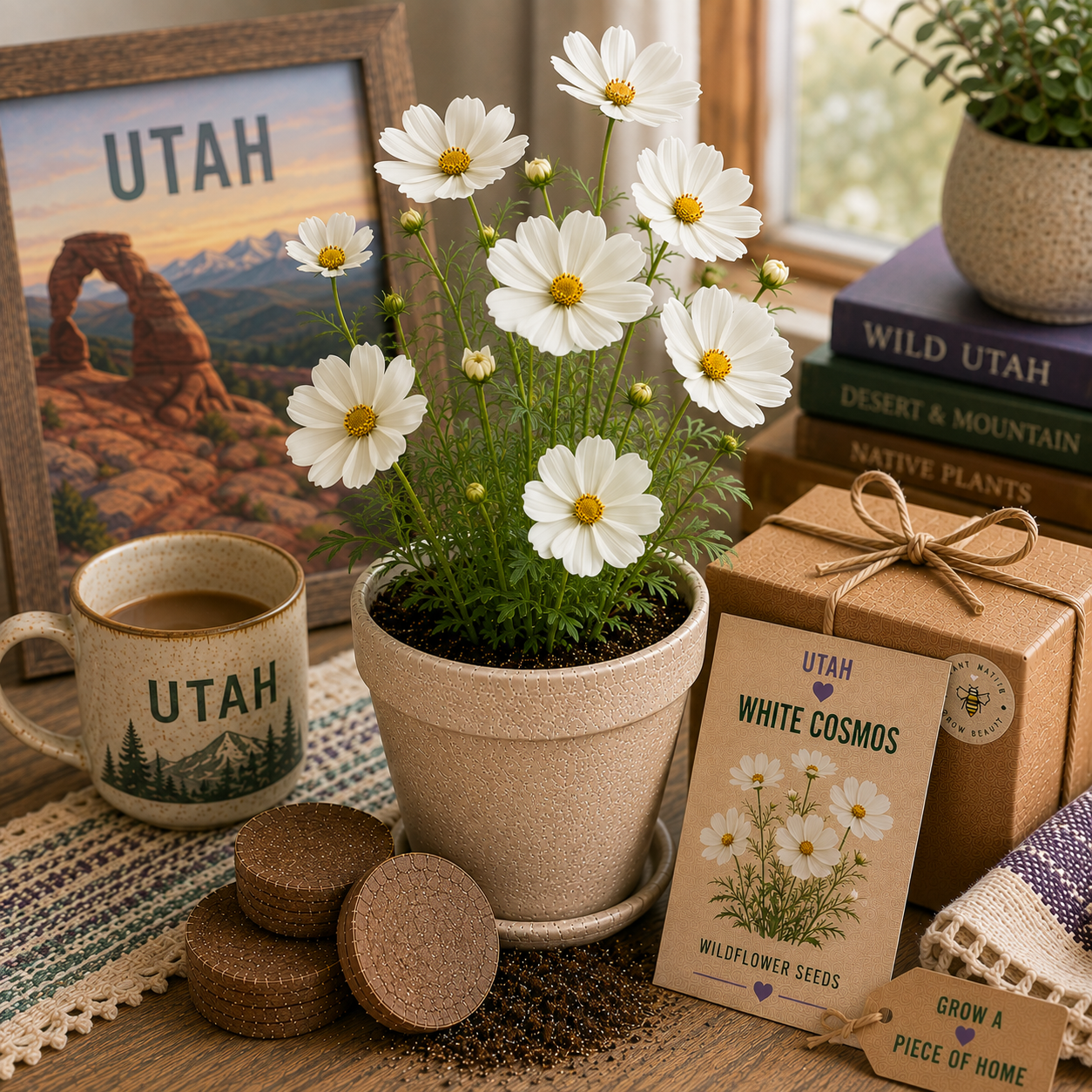 Utah White Cosmos Wildflower Grow Kit