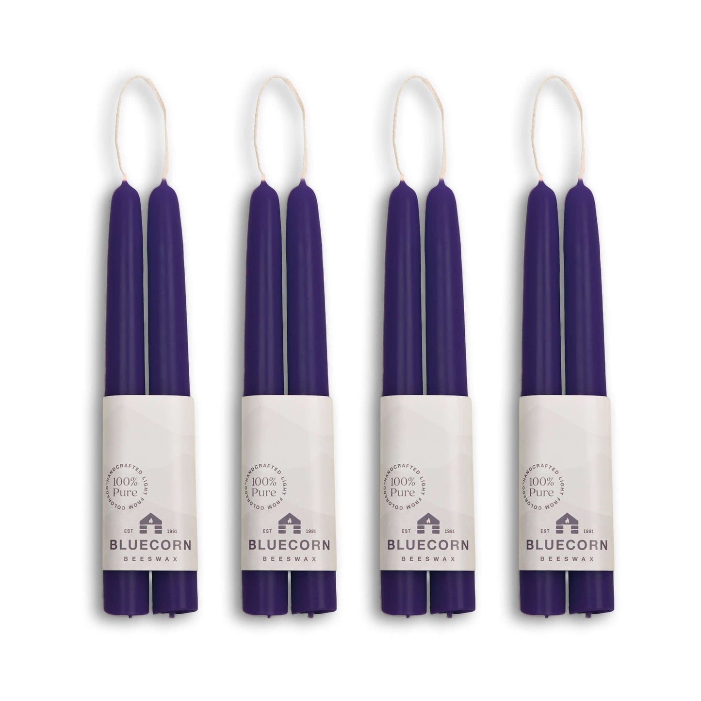 Hand-Dipped Beeswax Taper Candles - Bulk 4-Pair Bundle